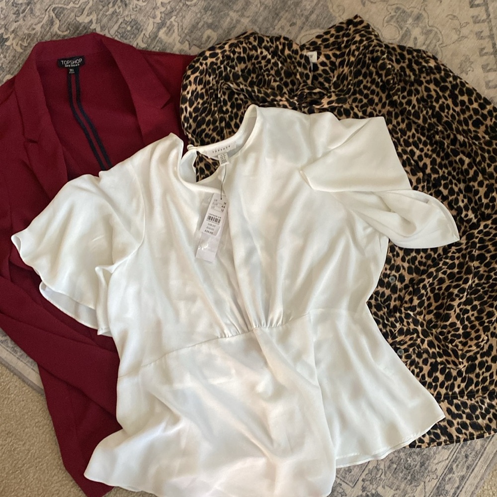 J. Crew, Topshop 3 pc Career Tops Bundle NWT Size L